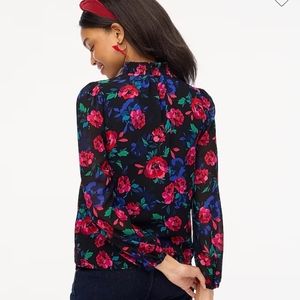 NWT J Crew Smocked Keyhole Top